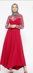 Maxi dress long sleeve Red