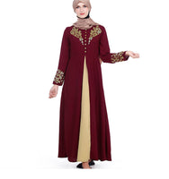Dress Long Sleeves Elegant Gold Stamping Printing Kaftan Abaya
